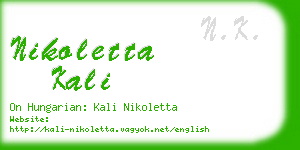 nikoletta kali business card